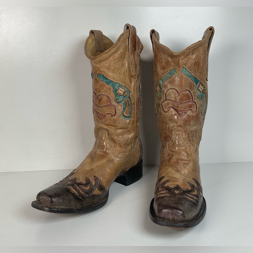 Corral Heart Breaker Cowgirl Boots | Tooled Heartbreaker Inlay | Womenβs 11 M